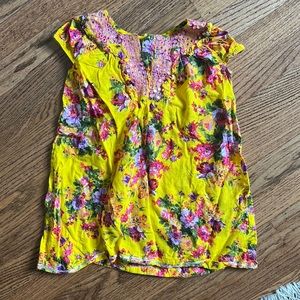 Little girls cute yellow metallic dress